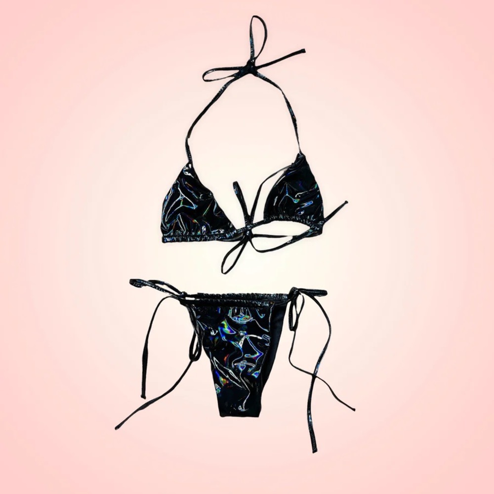 Viper holographic black 2 pc bikini